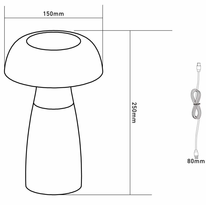 Globo - Lampe de table à intensité variable rechargeable LED/1,5W/5V 800mAh 2700K/4000K/6500K