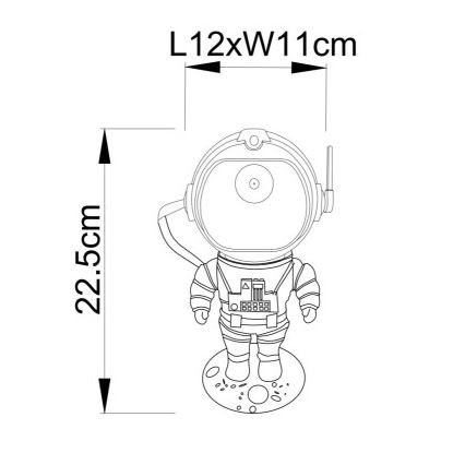 Globo - Lampe de bureau LED RGB LED/4,5W/5V astronaute argentée