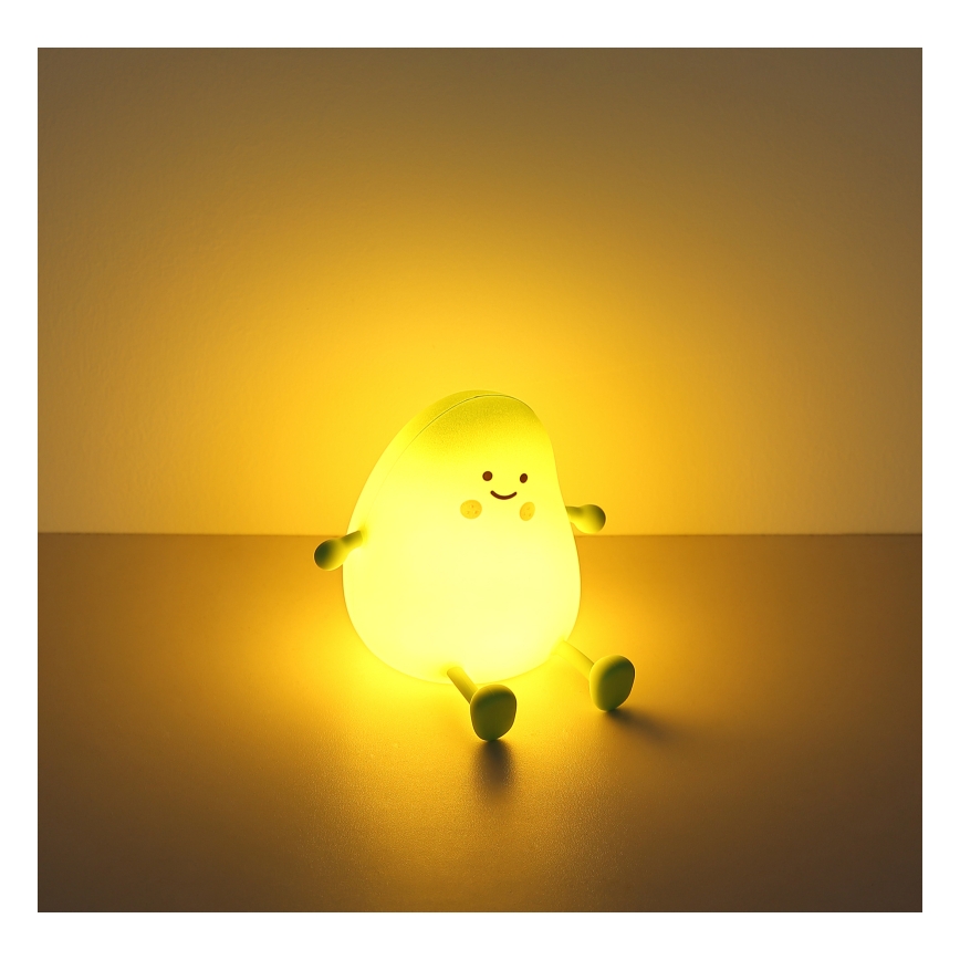 Globo - Veilleuse nocturne rechargeable pour enfants LED RGBW à intensité réglable, 2W/5V, 1200 mAh, coloris mangue