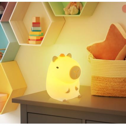 Globo - Veilleuse rechargeable pour enfants LED RGBW dimmable LED/1,5W/5V 1200 mAh capybara
