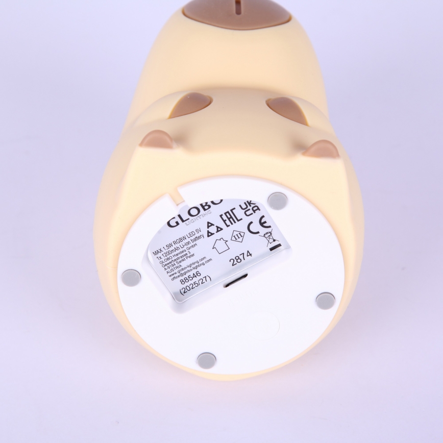 Globo - Veilleuse rechargeable pour enfants LED RGBW dimmable LED/1,5W/5V 1200 mAh capybara