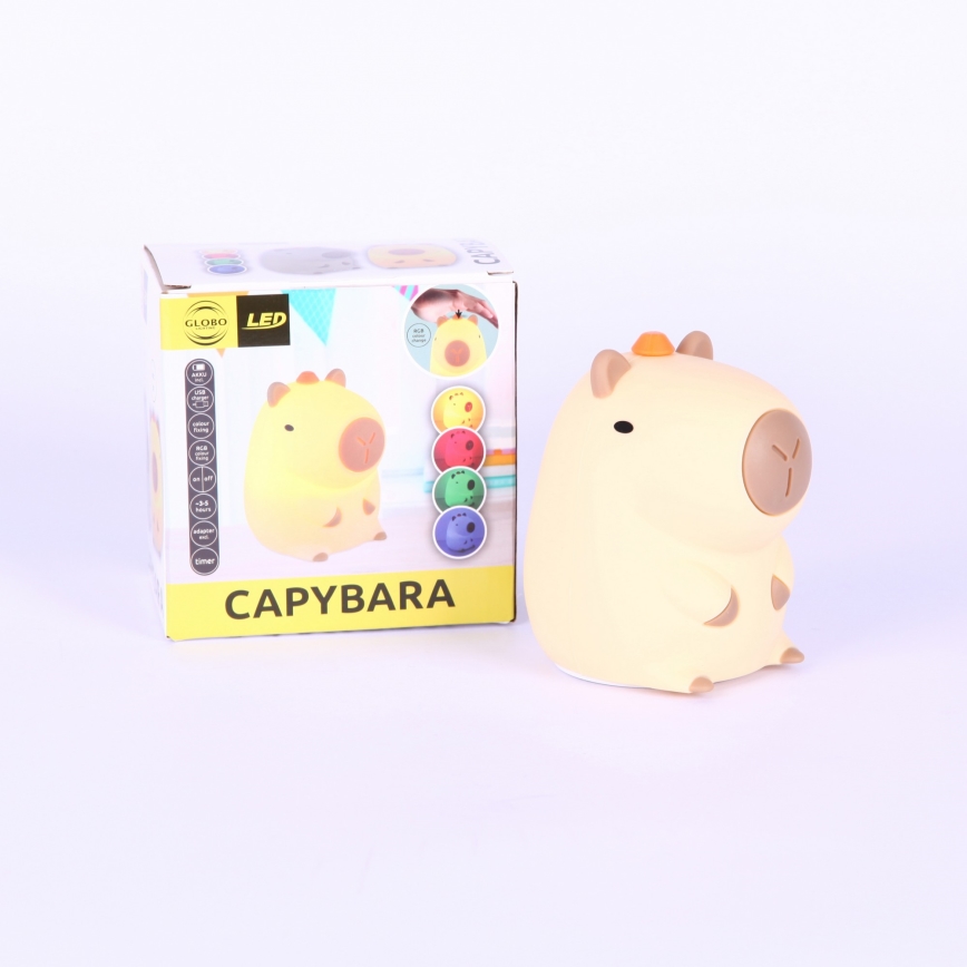 Globo - Veilleuse rechargeable pour enfants LED RGBW dimmable LED/1,5W/5V 1200 mAh capybara