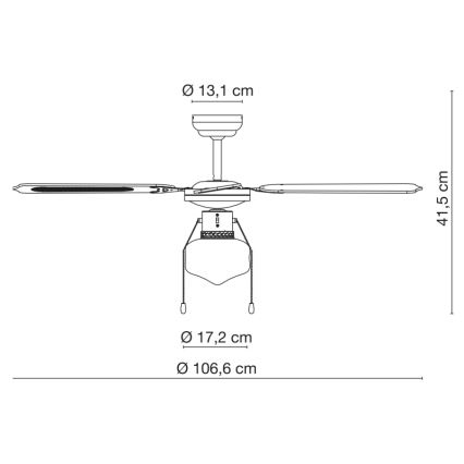 Globo - Ventilateur de plafond 1xE27/60W/230V