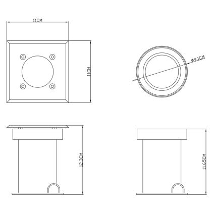 Globo - Éclairage allée 1xGU10/40W/230V IP67