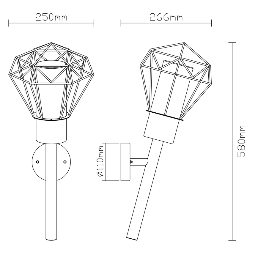 Globo - Applique murale d'extérieur 1xE27/15W/230V IP44