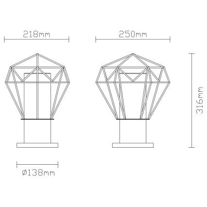 Globo - Lampadaire extérieur 1xE27/15W/230V IP44