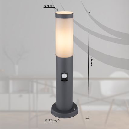 Globo - Lampe d'extérieur avec détecteur 1xE27/15W/230V 45 cm IP44