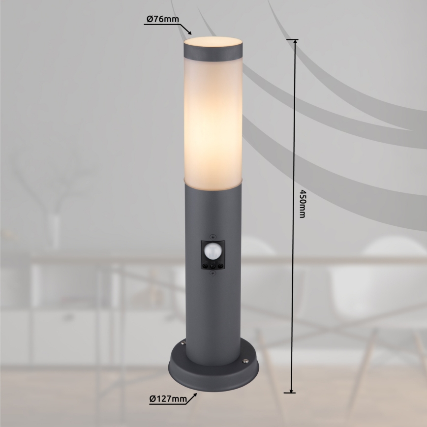 Globo - Lampe d'extérieur avec détecteur 1xE27/15W/230V 45 cm IP44