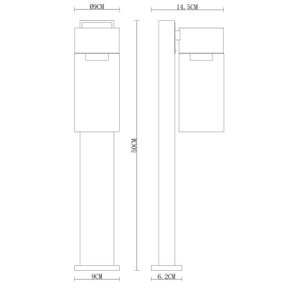 Globo - Lampadaire d'extérieur 1xE27/40W/230V 50 cm IP44