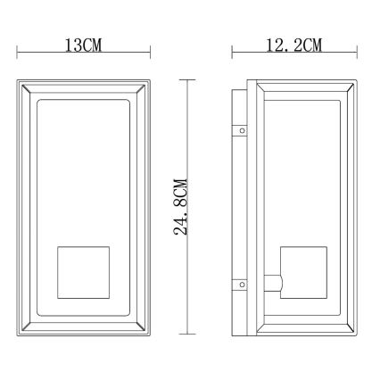 Globo - Applique murale extérieure 1xE27/60W/230V IP44 noir