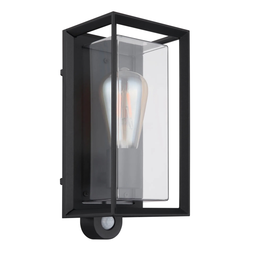 Globo - Applique murale extérieure avec détecteur 1xE27/60W/230V IP44 noir