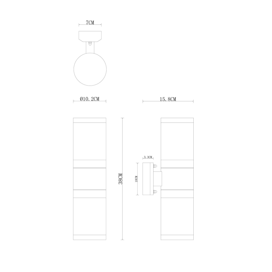 Globo - Applique murale extérieure 2xE27/60W/230V IP44