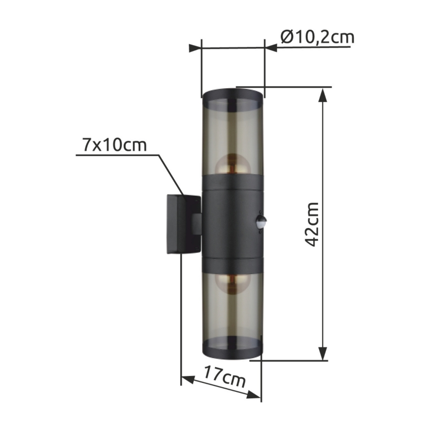 Globo - Applique murale extérieure 2xE27/60W/230V IP44