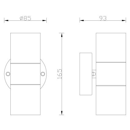 Globo - Applique murale d'extérieur 2xGU10/35W/230V IP44