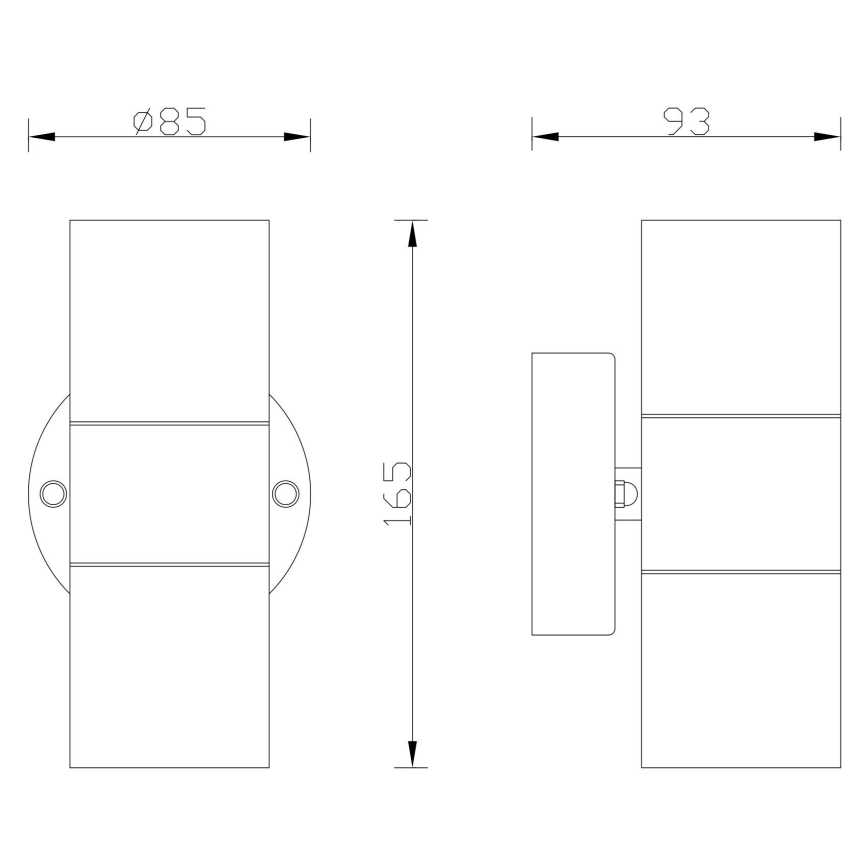 Globo - Applique murale d'extérieur 2xGU10/35W/230V IP44