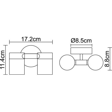 Globo 3207-2L - Luminaire extérieur LED STYLE 2xGU10/5W/230V IP44