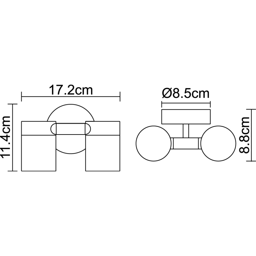 Globo 3207-2L - Luminaire extérieur LED STYLE 2xGU10/5W/230V IP44