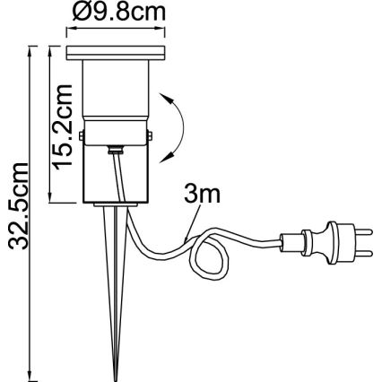 Globo - Lampadaire extérieur 1xGU10/35W/230V IP65