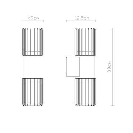 Globo - Applique murale extérieure 2xE27/15W/230V IP54