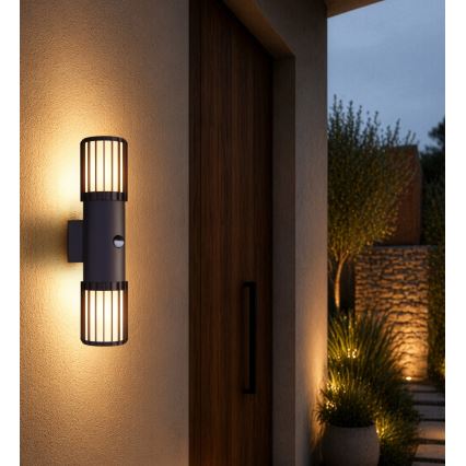 Globo - Applique murale extérieure avec capteur 2xE27/15W/230V IP54