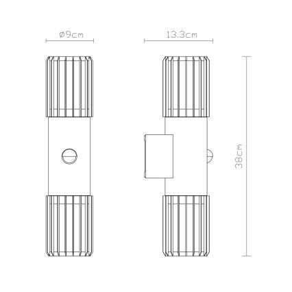 Globo - Applique murale extérieure avec capteur 2xE27/15W/230V IP54