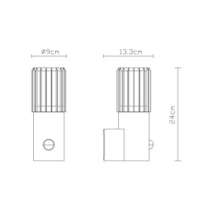 Globo - Applique murale d'extérieur avec détecteur 1xE27/15W/230V IP54