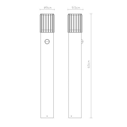 Globo - Lampe d'extérieur avec détecteur de mouvement 1xE27/15W/230V IP54 65 cm