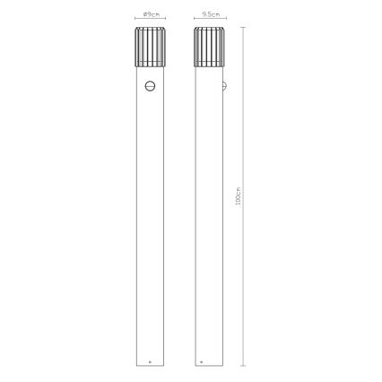 Globo - Lampe d'extérieur avec détecteur 1xE27/15W/230V IP54 100 cm