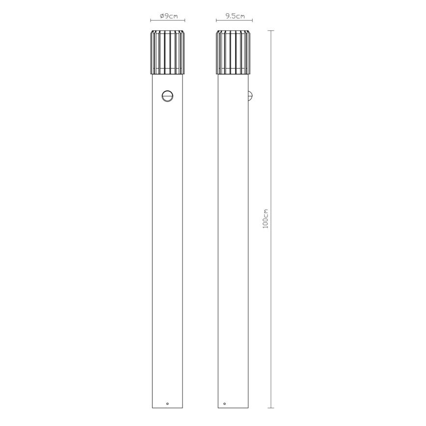 Globo - Lampe d'extérieur avec détecteur 1xE27/15W/230V IP54 100 cm