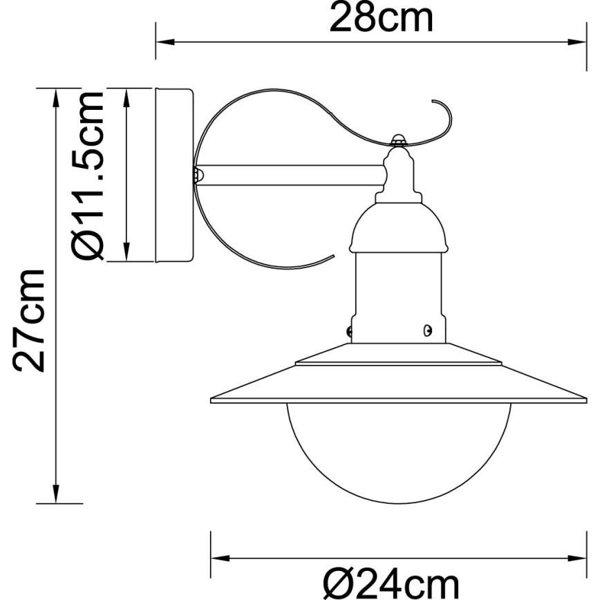 Globo - Applique murale d'extérieur 1xE27/23W/230V IP44