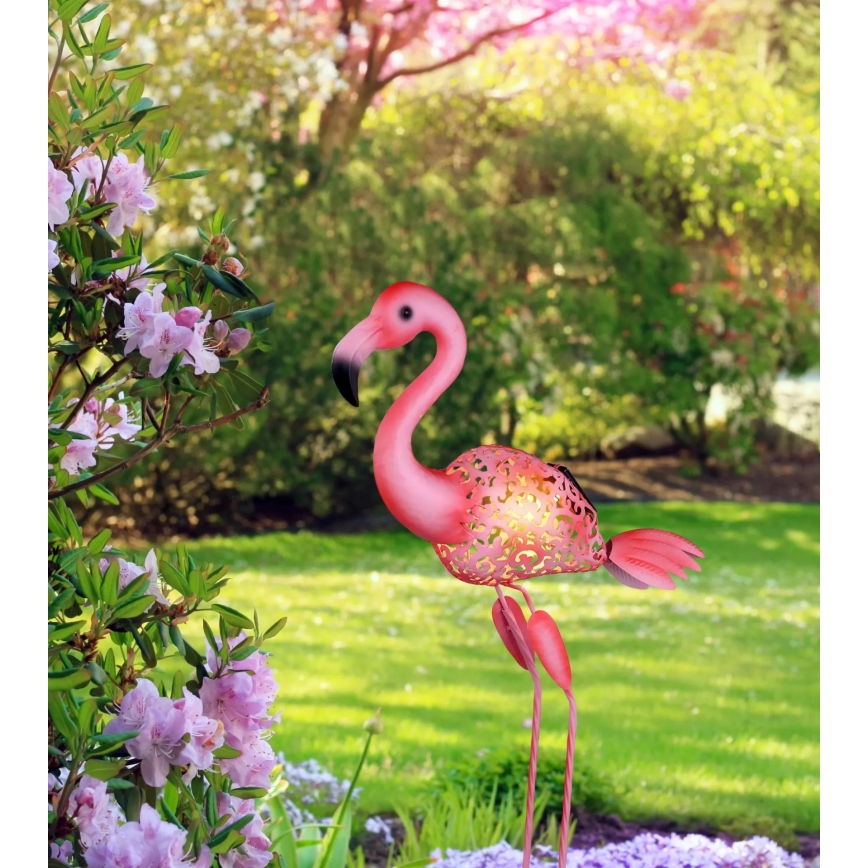Globo - Lampe solaire LED/3V IP44 300 mAh flamant rose