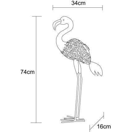 Globo - Lampe solaire LED/3V IP44 300 mAh flamant rose
