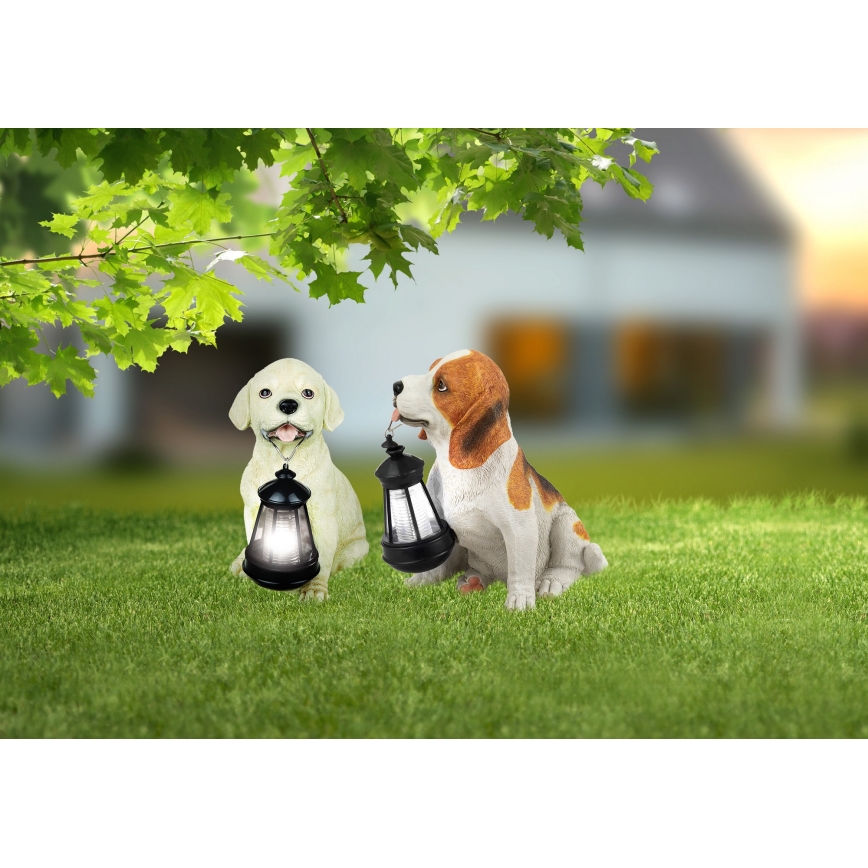 Globo - Luminaire solaire LED 0,06 W / 3 V, motif chien, IP44, 600 mAh