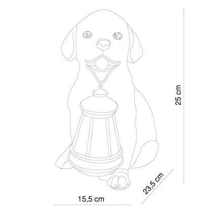 Globo - Luminaire solaire LED 0,06 W / 3 V, motif chien, IP44, 600 mAh