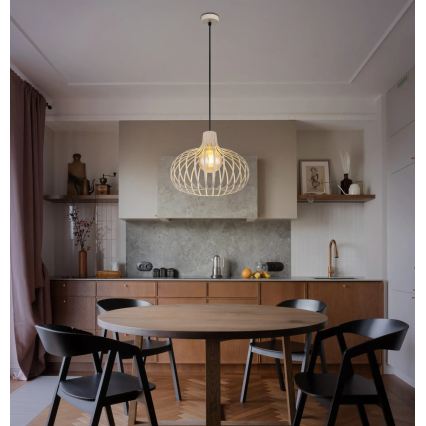 Globo - Suspension sur câble 1xE27/40W/230V beige