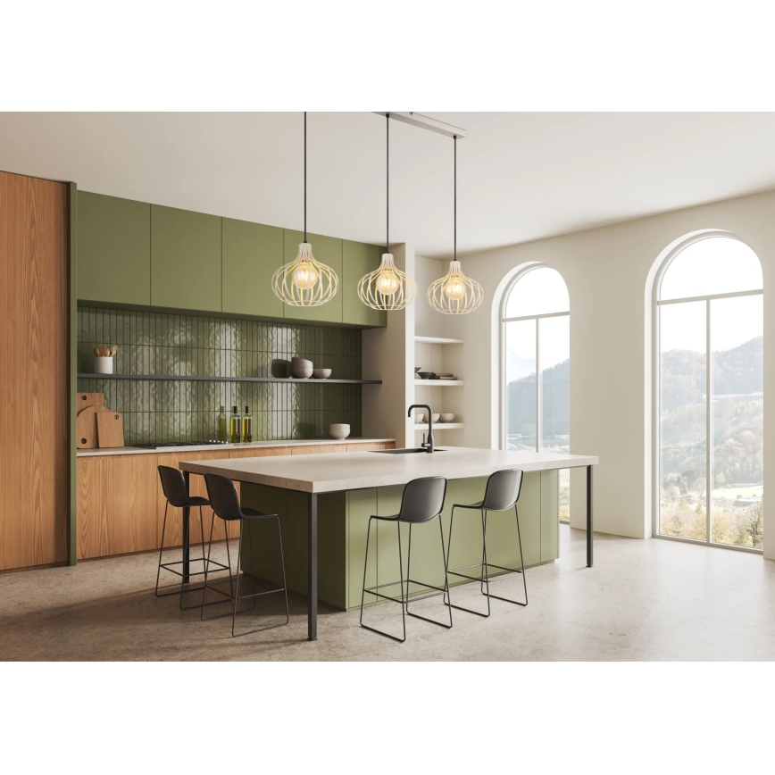 Globo - Suspension sur câble 3xE27/40W/230V beige