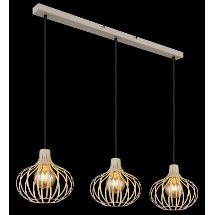 Globo - Suspension sur câble 3xE27/40W/230V beige