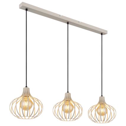 Globo - Suspension sur câble 3xE27/40W/230V beige