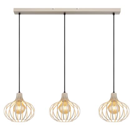 Globo - Suspension sur câble 3xE27/40W/230V beige