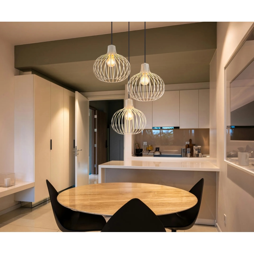Globo - Suspension sur câble 3xE27/40W/230V beige
