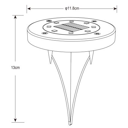 Globo - LOT 2x Éclairage solaire LED/0,8W/3V IP44