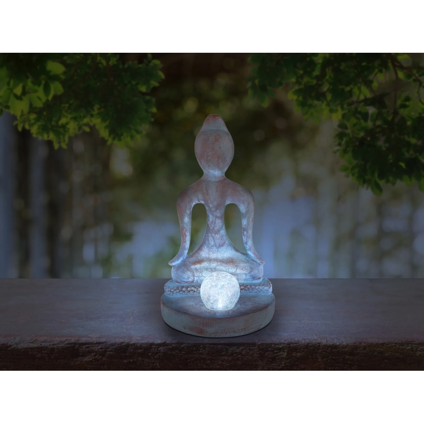 Globo - Lampe solaire LED 3V IP44 200 mAh, statue de Bouddha