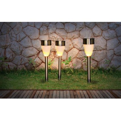 Globo - LOT 3x Lampe solaire 3xLED/0,06W/1,2V IP44 200 mAh