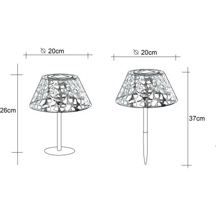 Globo - Lampe solaire LED/0,06W/3V 3000K IP44