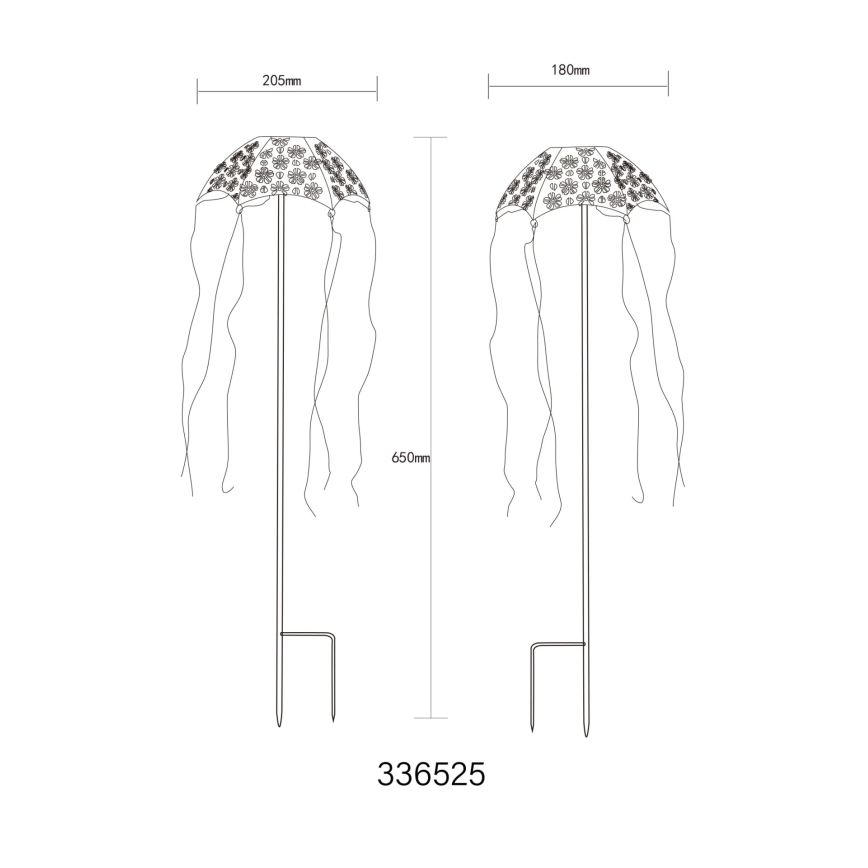 Globo - Luminaire solaire LED 3V IP44 300 mAh, modèle parapluie