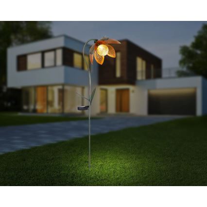 Globo - Luminaire solaire LED 3,2 V IP44 200 mAh en forme de fleur