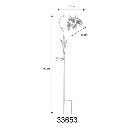 Globo - Luminaire solaire LED 3,2 V IP44 200 mAh en forme de fleur