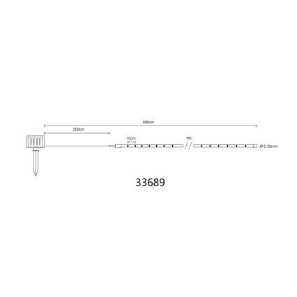 Globo - Guirlande solaire à LED 1,2V IP44 4,9 m 600 mAh