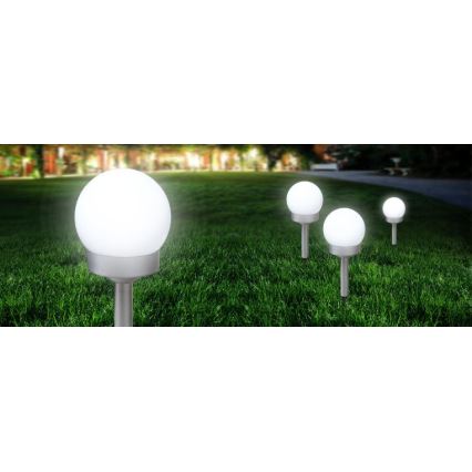 Globo - LOT 3x Lampe solaire LED/0,06W/3V 4000K d. 10 cm IP44