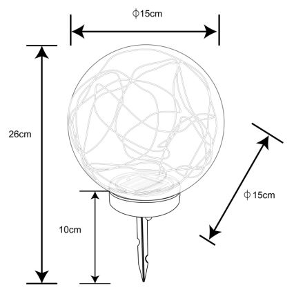 Globo - Lampe solaire 20xLED/0,06W/1,2V d. 15 cm IP44